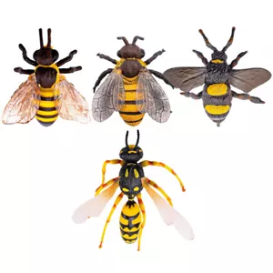 4 figuras de abejorros realistas de plástico para proyectos de ciencia y decoración de fiestas - Imagen 1 de 12