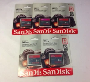 5x SanDisk Ultra CompactFlash 8 GB Memory Card 30MB/s (SDCFH-008G-AW46) - Picture 1 of 2