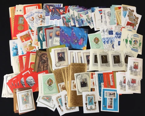 Russia 1980s/90s Mini Sheets Art Space Sport Lenin (Apx 177 Items) CP118 Cover