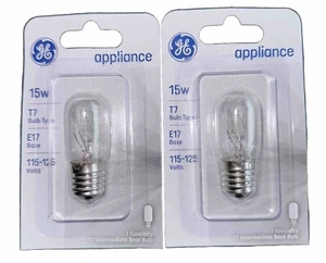 2er-Pack GE 35153 15 Watt klare Geräteglühbirne 115-125 Volt E17 Sockel T7 - Bild 1 von 2