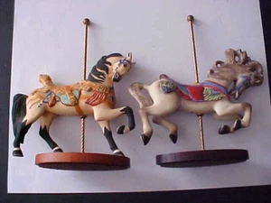 2 HORSES,THE TREASURY OF CAROUSEL,FRANKLIN MINT BY WILLIAM MANNS 1988 - Picture 1 of 9