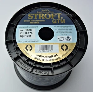 Stroft GTM mono monofile Angelschnur 1000m 0,475mm 19,2kg blaugrau transparent - Zdjęcie 1 z 2