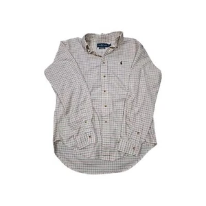 Mens Ralph Lauren Button Down Dress Shirt Size Med Plaid Classic Fit Polo - Picture 1 of 3
