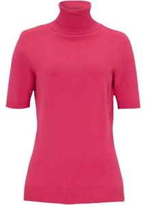 Kurzarm-Pullover mit Rollkragen Gr 36/38 Pink Damen Sweaters Baumwoll-Pulli Neu* - Bild 1 von 1