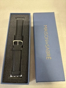 MAISON De Sabre Apple Watch band "Black Caviar" Size 38, 40, 41 LEATHER - Photo 1 sur 5