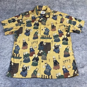 Yiume Camp Shirt Men's Medium Cuju Cat Hawaiian Aloha Cat That Kicked Cuju - Picture 1 of 9