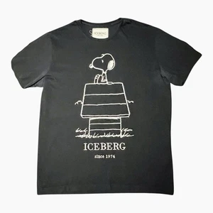 Camiseta negra iceberg bordada Snoopy sin talla ver fotos talla grande - Imagen 1 de 9