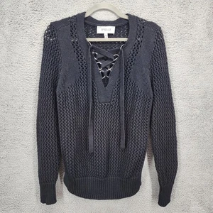 Maglione Derek Lam 10 Crosby maglia media grigio scuro stringato scollo a V manica lunga - Foto 1 di 12