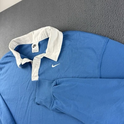 Camisa Nike Para Mujer S Azul Rugby Essential Gran Tamaño Manga Larga Polo FB8720-402 Foto 1 de 4