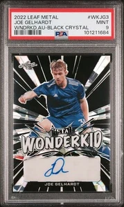 JOE GELHARDT 2022 LEAF METAL WONDERKIDS BLACK CRYSTAL AUTO #D 6/8 PSA 9 POP 1/1 - Picture 1 of 2