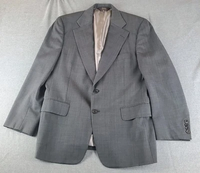 Paul Stuart Blazer Mens 40 S Gray Plaid Wool Jacket Sport Coat  - Image 1 of 4
