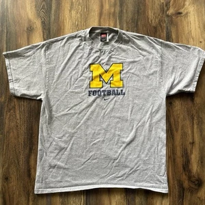 90s Vintage Nike University of Michigan Football Tee Shirt, Size L, Center Swoosh - Bild 1 von 10