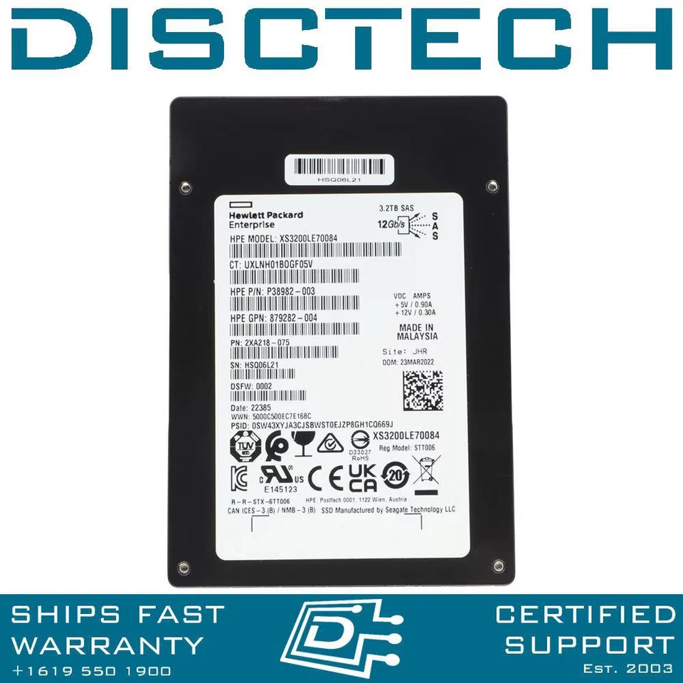 HPE 3.2TB SAS SSD Seagate Nytro XS3200LE70084 12Gbps Mixed Use Proliant Gen 9 10 - Image 1 of 3