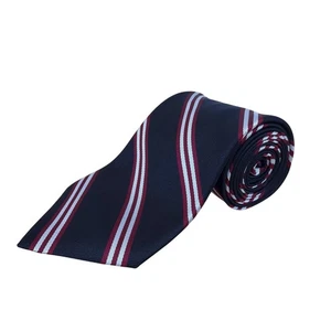 Vintage Brooks Brothers Navy Red Stripe Polyester Tie Stain Resistant - Picture 1 of 7