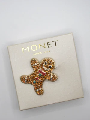 NUEVO SIN CAJA MONET TONO DORADO PAN DE JENGIBRE HOMBRE ESTRÁS PIN Foto 1 de 4