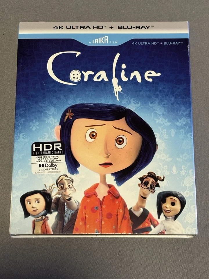 Coraline (4k Ultra HD + Blu-ray 2009) с чехлом новый запечатанный - Изображение 1 из 1