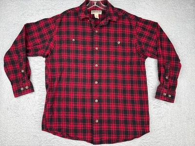 Duluth Trading Shirt Men Medium Red Button Up 100% Cotton Flannel Button Up - Image 1 of 4