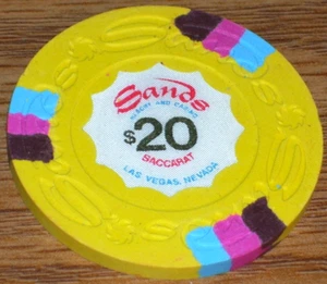 $20 DE COLECCIÓN GRAN TAMAÑO 17ª EDICIÓN CHIP DE BACCARAT DE SANDS CASINO LAS VEGAS NV - Imagen 1 de 5