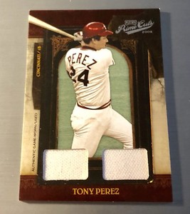 2008 Playoff Prime Cuts TONY PEREZ Reds Dual Game Jersey #92 - - 10/49