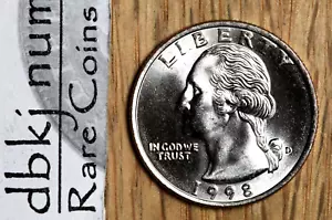 1998 D Washington Quarter 25¢ - BU - Choice to Gem Uncirculated - Picture 1 of 3