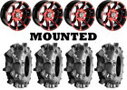 Kit 4 Interco Sniper At Tires 28X9-14 On Moose 387X Red Wheels H700