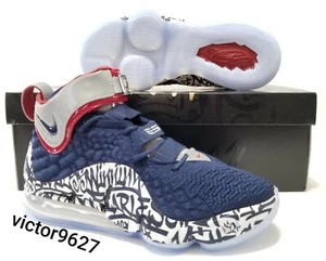 Nike LeBron 17 FP LeBron 4 Cold Blue Graffiti Remix Mens Size 7.5=Womens Size 9 - Picture 1 of 12