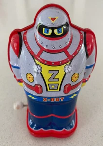 Z BOT ROBOT Wind Up Toy 13cm Tall 2010 Schylling Retro Style Tin - Picture 1 of 2