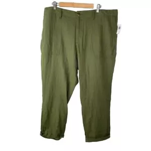 NWT Old Navy Womens High-Waisted stretchy Tapered Pants for Olive green size 20 - Picture 1 of 14