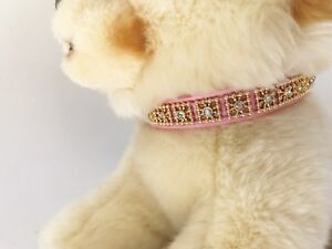 Light Pink Collar with Gold Trim- Bark Avenue Bling