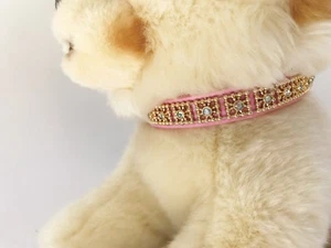 Light Pink Collar with Gold Trim- Bark Avenue Bling - Picture 1 of 7