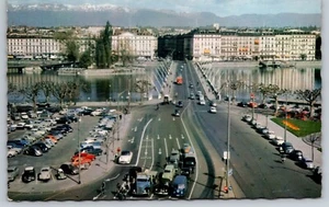 Postal - Suiza Ginebra Le Pont du Mont-Blanc vista aérea 94 - Imagen 1 de 2