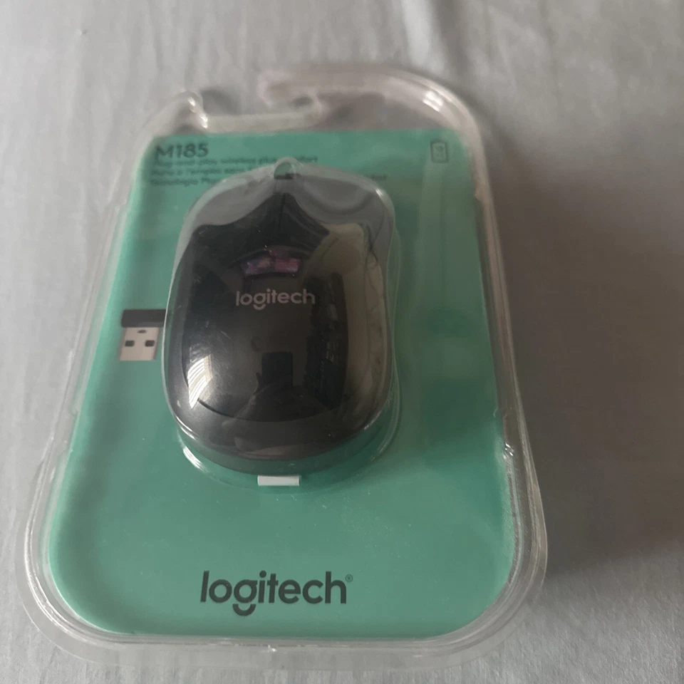 Logitech M185 Wireless Mouse USB for PC Windows, Mac and Linux, Black - Image 1 of 2