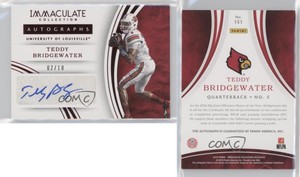 2016 Panini Immaculate Collegiate Auto Red /10 Teddy Bridgewater #151 Auto