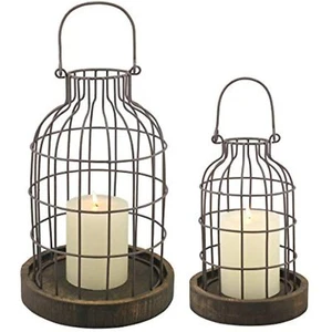 Stonebriar SB-5393C 2PC Wire METAL CLOCHE SET, Set of 2, Brown - Picture 1 of 1