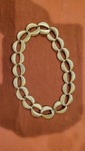 Goldfarbene flache Kette Glieder Halsreif Halskette 19" - Bild 1 von 2