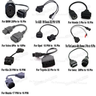 1 peça cabo adaptador conector OBD1 macho para OBD2 fêmea 16 pinos cabo de diagnóstico  - Imagem 1 de 4
