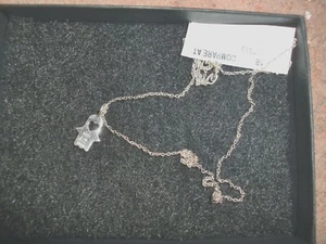 NUEVO CON ETIQUETAS $38.00 Collar de Cadena de Plata HAMSA Colgante 0n 18" Plata Esterlina 925 ~BONITO~ - Imagen 1 de 8