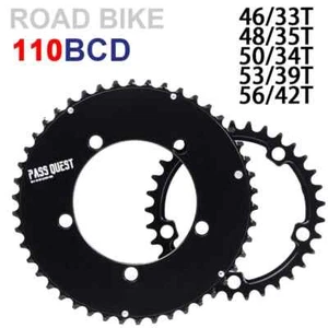 110 Bcd Chainring Road Bike Narrow Wide Chain Ring with Bolts for 11 12 Speed - Picture 1 of 38