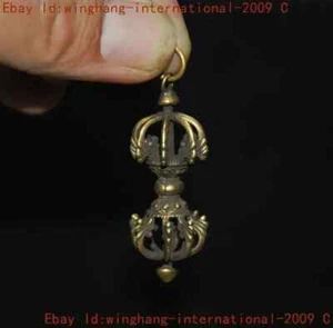 antico ciondolo tibetano buddismo bronzo Vajra Dorje Phurpa esorcismo talismano faqi - Foto 1 di 5