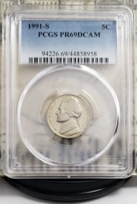 1991-S Jefferson Proof Nickel - PCGS PR69DCAM - Nice! 8958 - Image 1 of 4