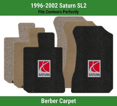 Lloyd Berber Front Row Carpet Mats for 1996-2002 Saturn SL2 w/Saturn Logo - Image 1 of 4