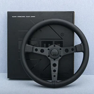 MOMO Prototipo P5 Black Edition 350mm Steering Wheel Genuine Leather UK - Picture 1 of 12