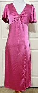 NWT GB Girls size XS hot pink short bell sleeve A-line long dress $69 - Picture 1 of 7