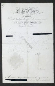 Regno di Sardegna - Decreto con autografo di Re Carlo Alberto di Savoia - 1839 - Foto 1 di 5