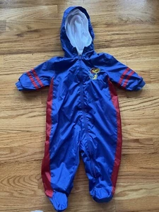 30a Vtg Kansas Jayhawks Starter Footed Wind Suit Jacket/Pant 6/9 months - Picture 1 of 6