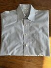 Brooks Brothers Regent Button Shirt 16.5 4/5 Blue White Striped Non Iron Work