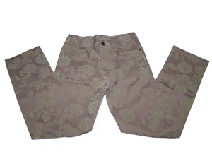 NWT Naartjie Kids Girls Pants/Jeans Size 8 Flocked Adj. Waist Mink Color Floral - Picture 1 of 4