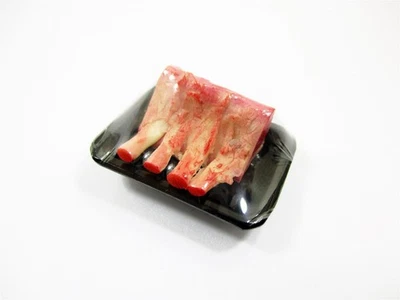 Dollhouse Miniature Food Raw Ribs Pork Meat Supermarket Food Pack Tray 16721 - Image 1 of 4