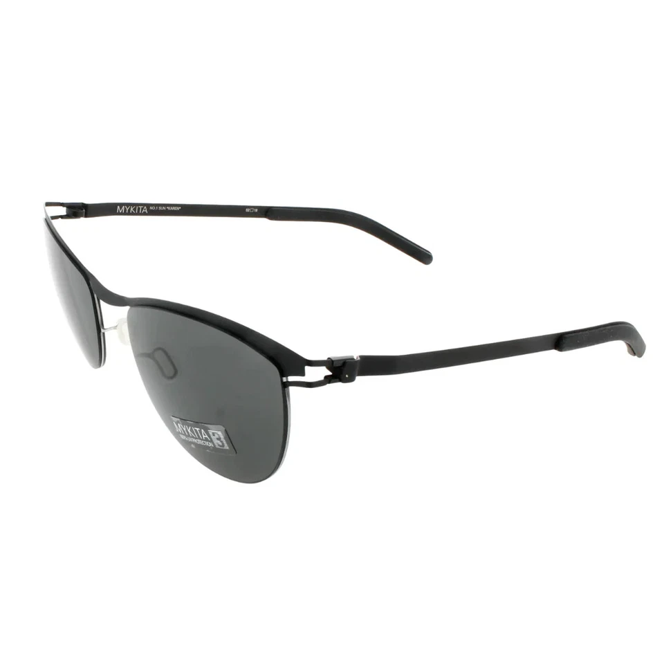 Mykita KAREN Collection No.1 Sunglass Silver Black Frame Gray Lens 52-19-135