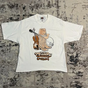 Vintage Fruit of The Loom Cropped T Shirt Cowboy Women M Western Country Music - Picture 1 of 9